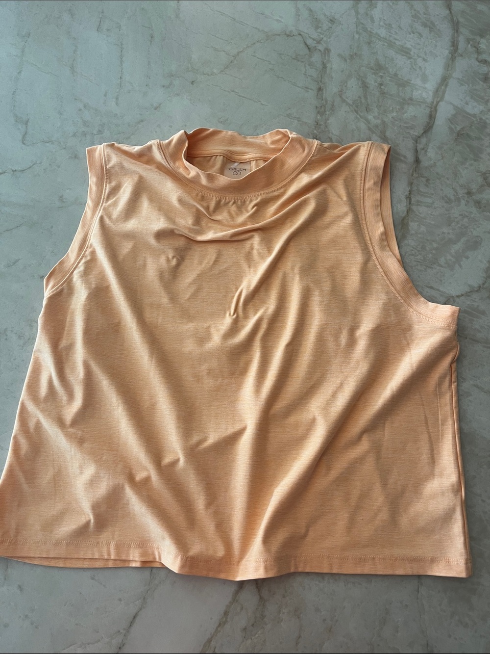 CALIA by Carrie Underwood Light Peach Mock Neck Sleeveless Tank